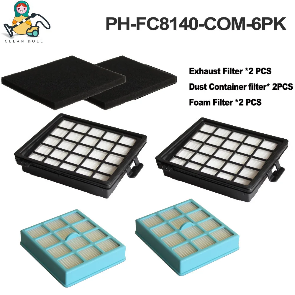 6 шт./упаковка детали для Philips FC8146 FC8148 FC8140 FC8144 FC8142 FC8147|hepa filter|replacement hepa filtermotor filter |