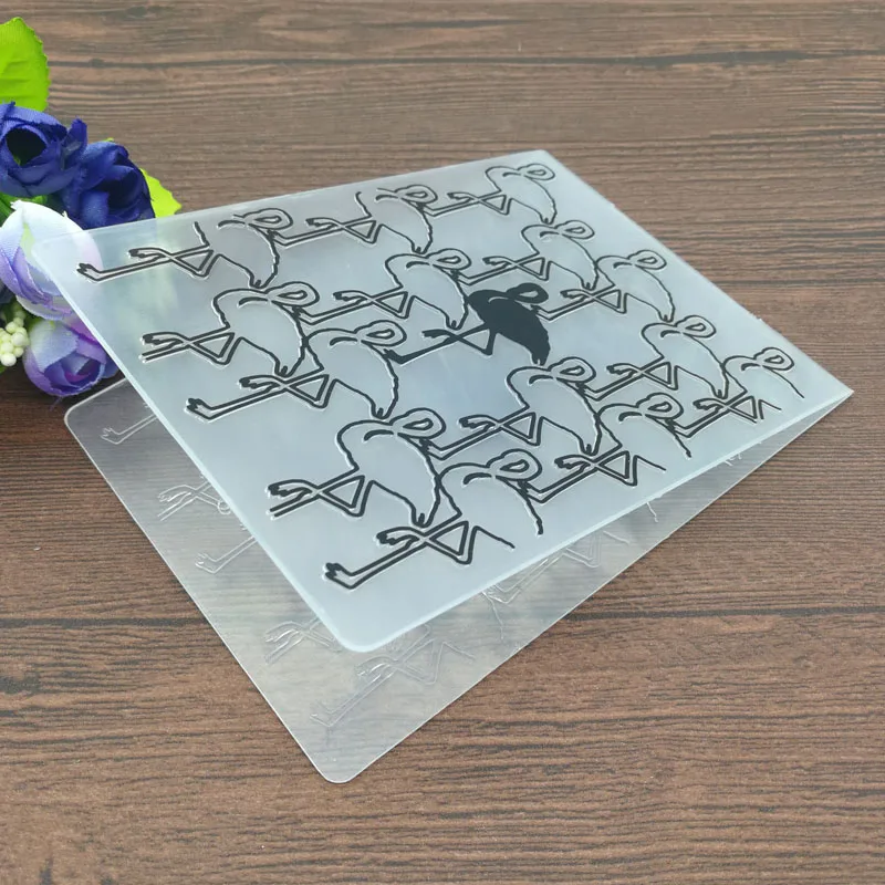 

Mold Folding Transparent Flamingo Cards Embossing Folder Scrapbook DIY Craft