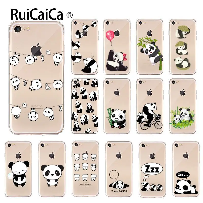 Чехол Ruicaica с милой мультяшной пандой для телефона Apple iPhone 8 7 6 S Plus X XS MAX 5 5S SE XR |