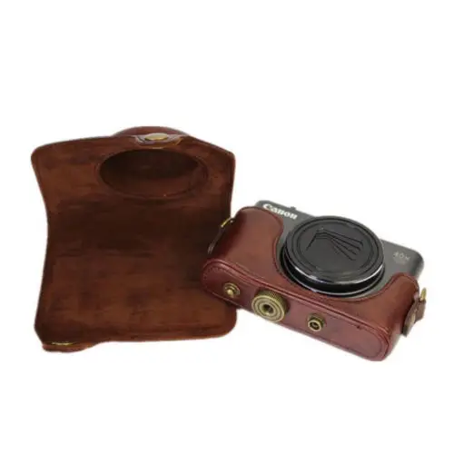 Pu Leather Camera Bag Case For Canon Powershot SX740 HS SX730 SX720 Digital | Электроника