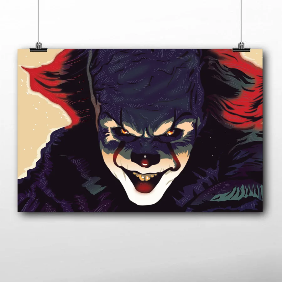 It (2017) кино клоун настенные художественные плакаты Картина на холсте шелковая