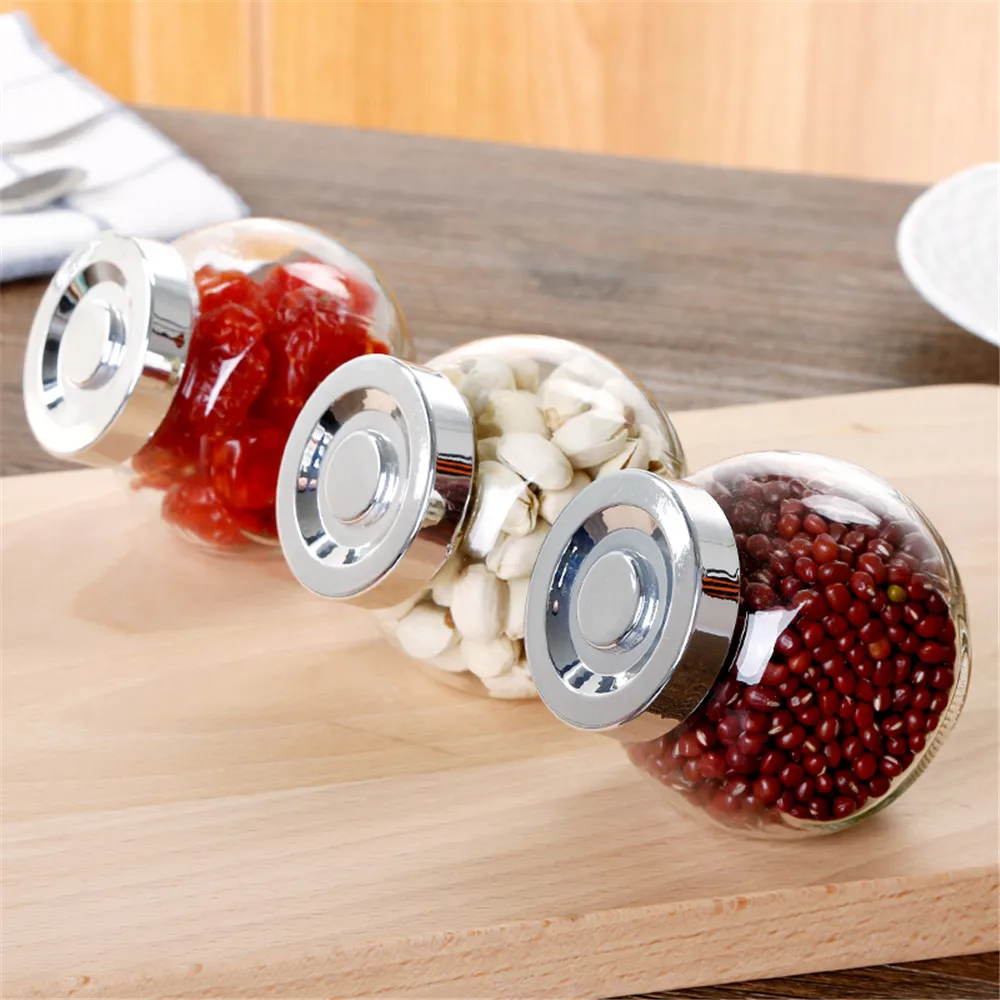 3 шт./компл. Скандинавская компактная прозрачная стеклянная банка для хранения