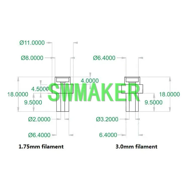 3D принтер SWMAKER переходник изолятора PTFE высокотемпературные части 1 75 мм |