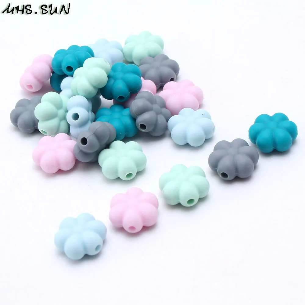 MHS.SUN 50PCS Food Grade Silicone beads 14MM Nursing Chewing Teething Bead For Baby Teethers Necklace Jewelry DIY Toy BPA Free | Украшения