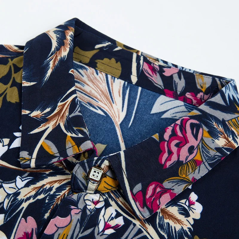 

2018 Latest style summer mens fashion flowers shirts sexy man short sleeve floral printed dress shirts
