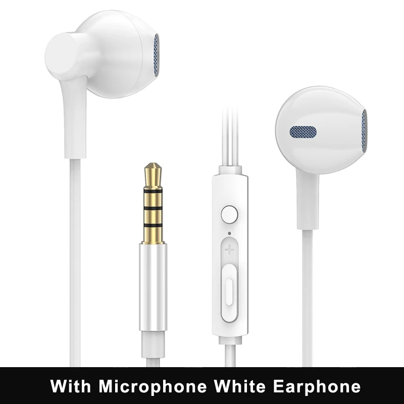 Mic White Earphone AWI стерео Бас Звук наушники спортивные наушники 3,5 мм Проводная гарнитура для телефонов iPhone samsung Xiaomi наушники игровые наушники - Цвет: Mic White Earphone