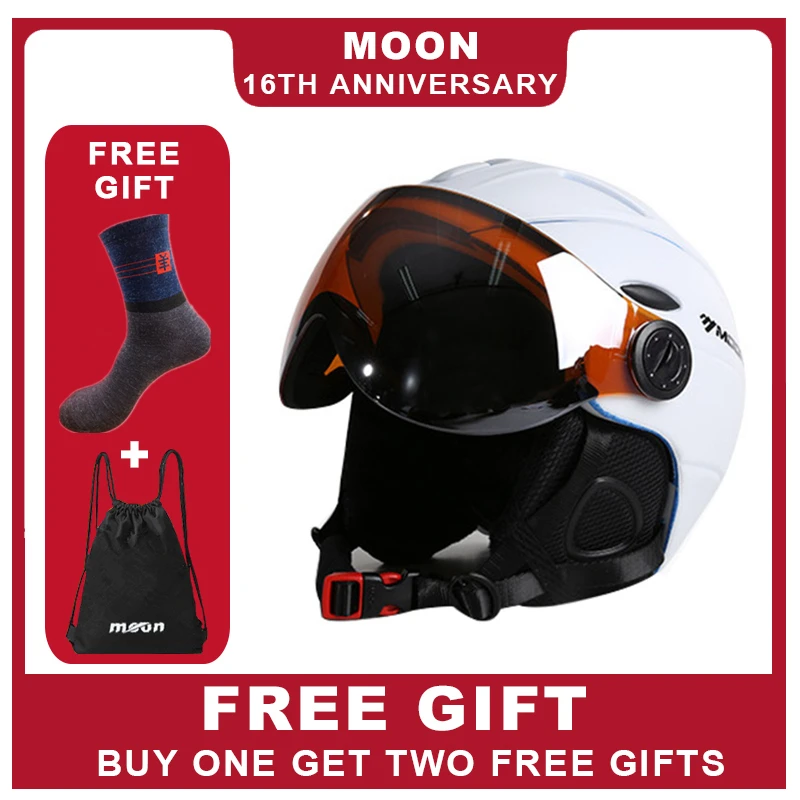 Шлем лыжный MOON ультралегкий унисекс с защитными очками|moon ski helmet|ski helmetskateboard helmet |
