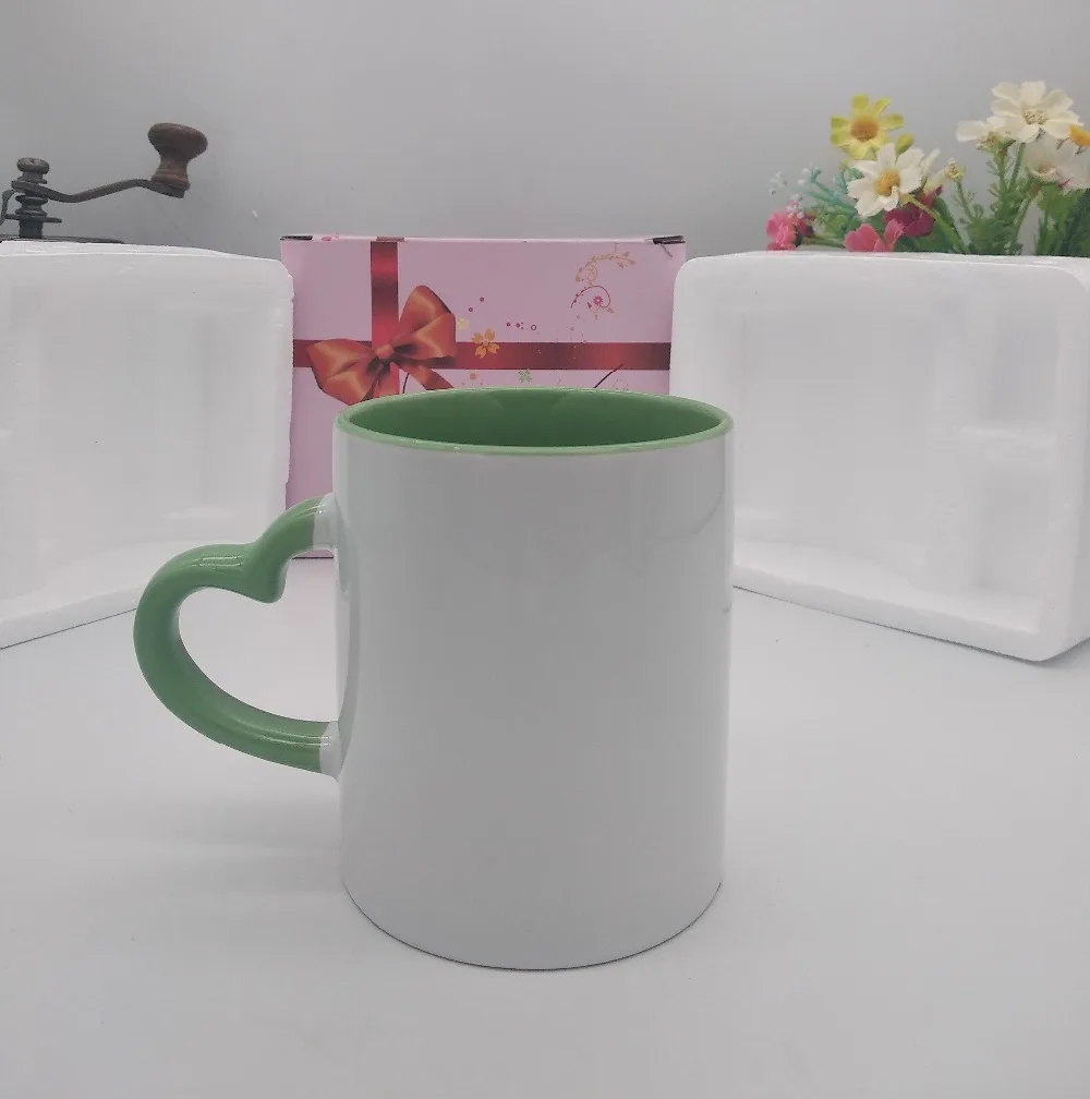 Керамическая кружка DIY фото ручка в форме сердца цвет внутри и цвет сердце ручная чашка с индивидуальными картинками DIY изображения печати мазвэй