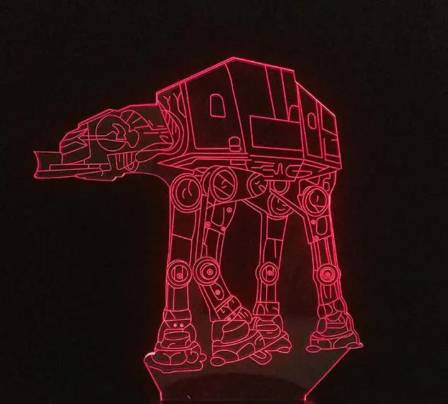 ATAT Прохладный звездные войны R2D2 робот Новинка 3D ночник светодиодный прикроватный настольная лампа настольная лампе Lamparas USB ночник Luminarias для дети - Испускаемый цвет: ATAT