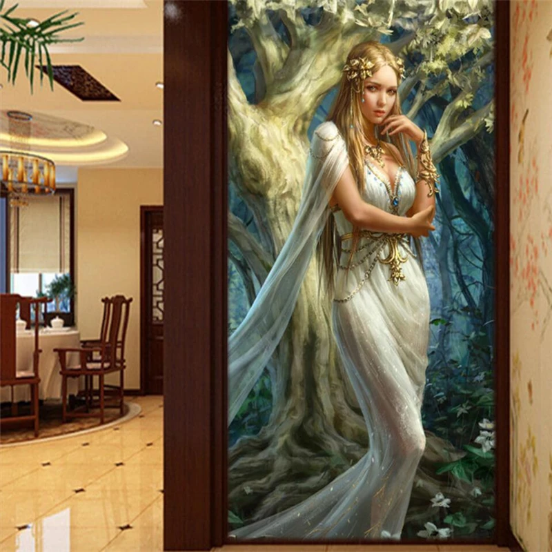 Европейский и американский стиль картина маслом красота тайна фон на заказ