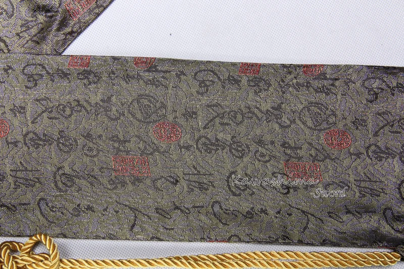 Японский самурайский меч шелковая сумка Глубокий серый цвет вышитые античные