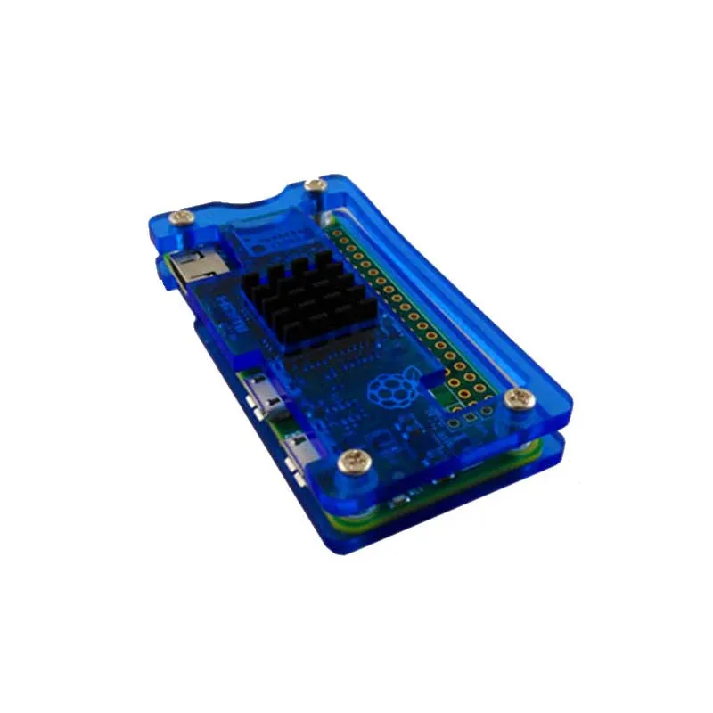 blue case Raspberry Pi Zero W беспроводной акриловый корпус с радиатором прозрачный черный корпус синяя коробка для RPI Zero W беспроводной - Цвет: blue case