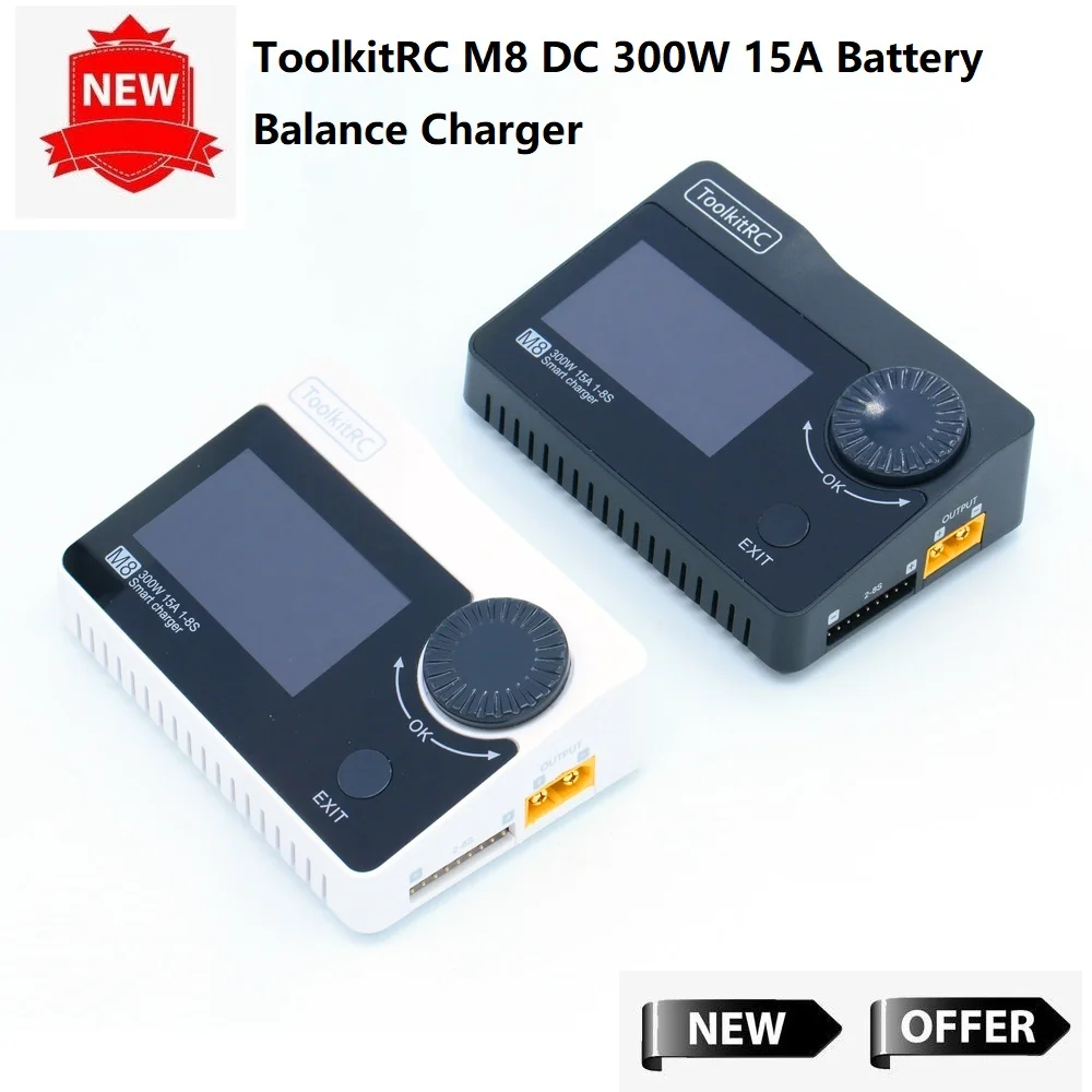 ToolkitRC M8 DC 300 Вт 15A зарядное устройство для балансировки аккумулятора Dis зарядное устройство для 2-8S Lipo батарея для RC FPV гоночный Дрон Квадрокоптер