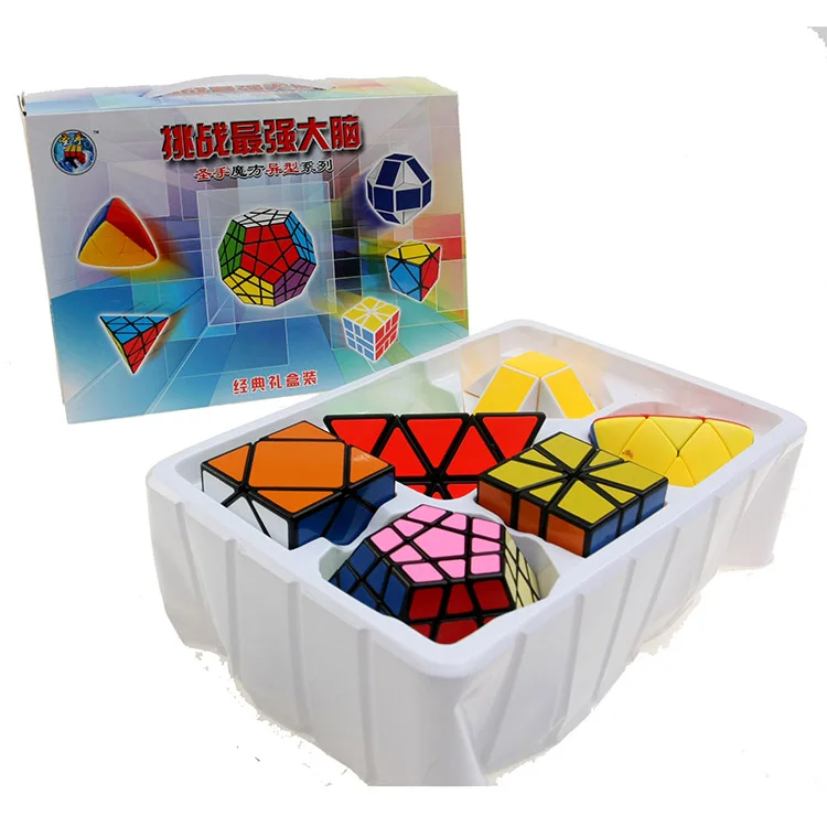 

Shengshou Bundle 6pcs Speed Magic Cube Puzzle Twist Classic Brain Game Spherical Dodecahedron Snake 6 in 1 set Educational Toys