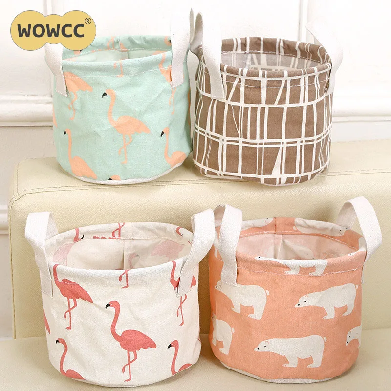 Круглая настольная коробка для хранения фламинго органайзер косметики