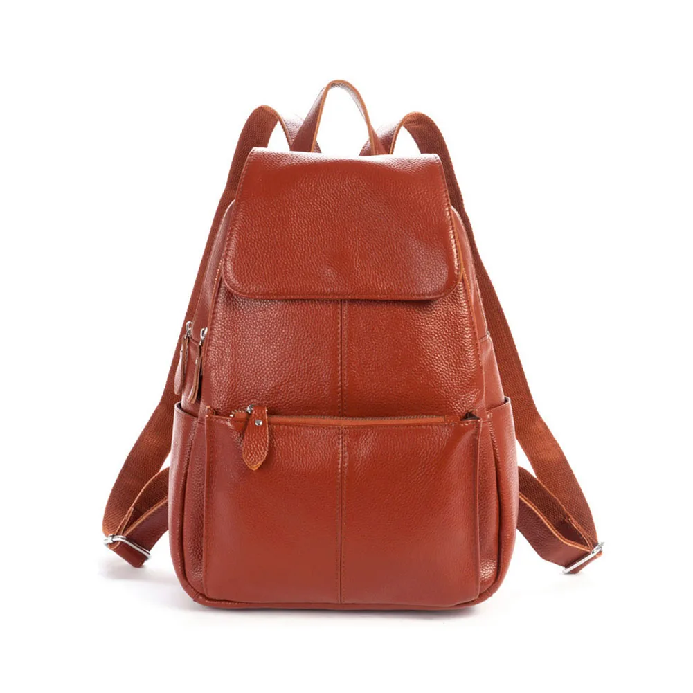 Женский Повседневный Рюкзак из натуральной кожи Короткий Сумка для ноутбука