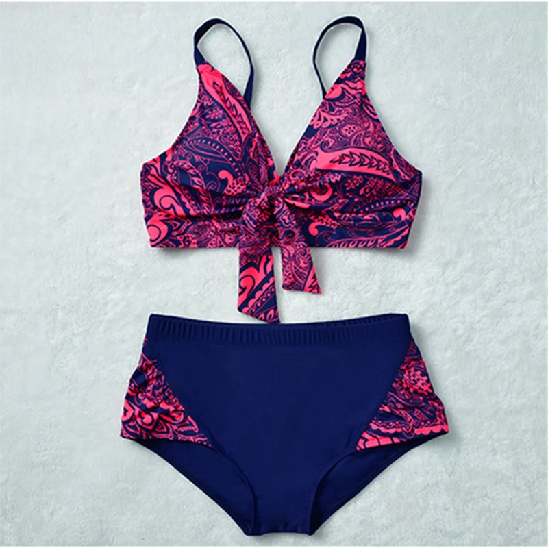 High Quality Sexy Plus Size Women Swimsuit Print Padded Bra Deep V Big Bust Swimwear Female Beach Vacation Pool Bathing Suit|suit suit|suit