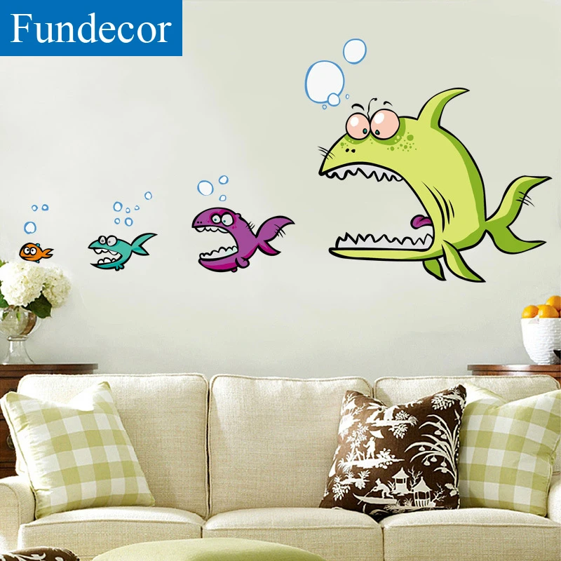 [Fundecor] большая рыба ест маленькую рыбу детские настенные наклейки для детских