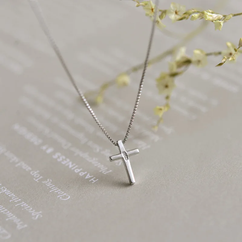 Женское серебряное ожерелье с крестом S925 пробы модное|silver cross necklace|cross necklacefashion