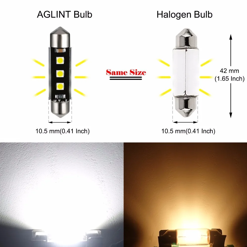 AGLINT 2 шт. C5W светодиодный гирлянда 41 мм 6451 CANBUS без ошибок 3030 SMD лампы для Audi BMW Ford