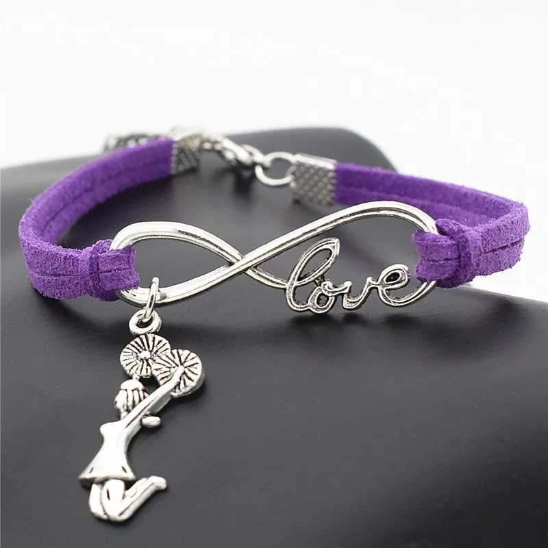 7 Colors New Lucky Infinity Love Cheerleader Girls Charm Leather Bracelets Rope Bangle for Women Men Jewelry Gifts Christmas | Украшения и