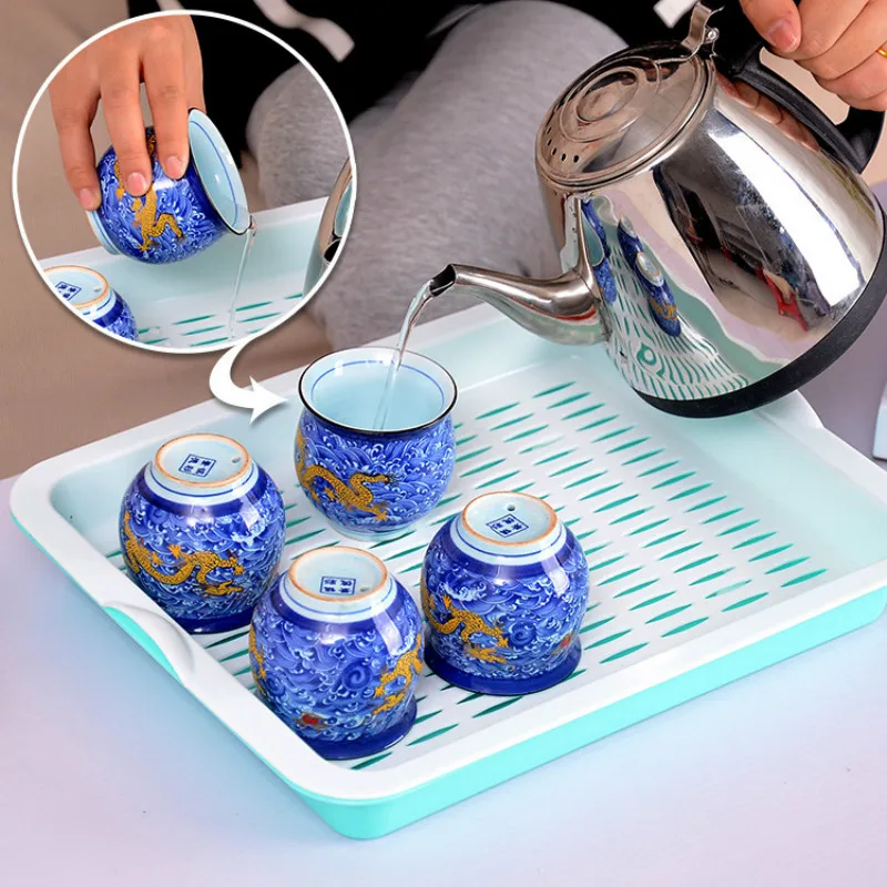 Креативная прямоугольная сливная корзина двухслойная пластиковая Фруктовая