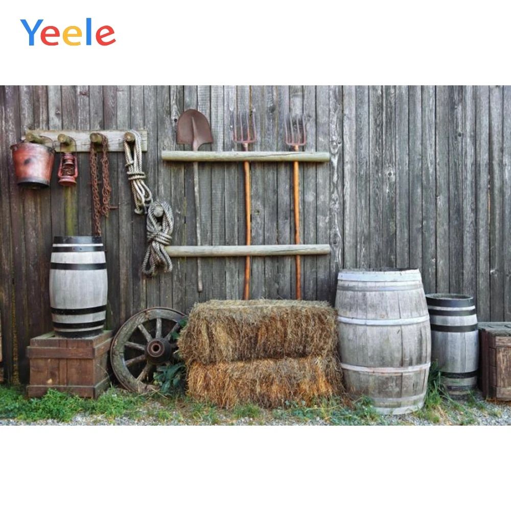 

Yeele фоны для фотосъемки Сельские деревянные колеса банка складские инструменты стог сена Детские фотофоны Фотостудия
