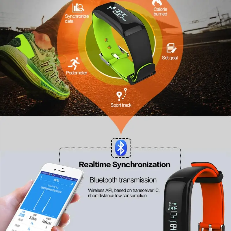 Новинка 2017 кислорода в крови монитор Smart Watch водонепроницаемый с пульсометр