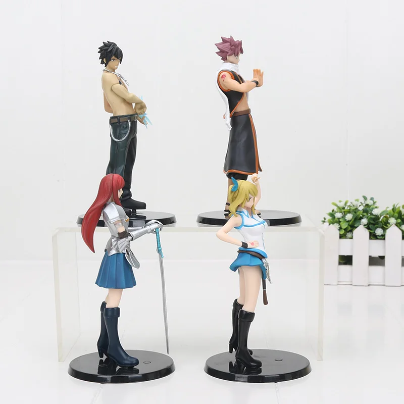 4 шт./лот 15 см Сказочный хвост Natsu Lucy Gray Erza ПВХ фигурка игрушки модель куклы