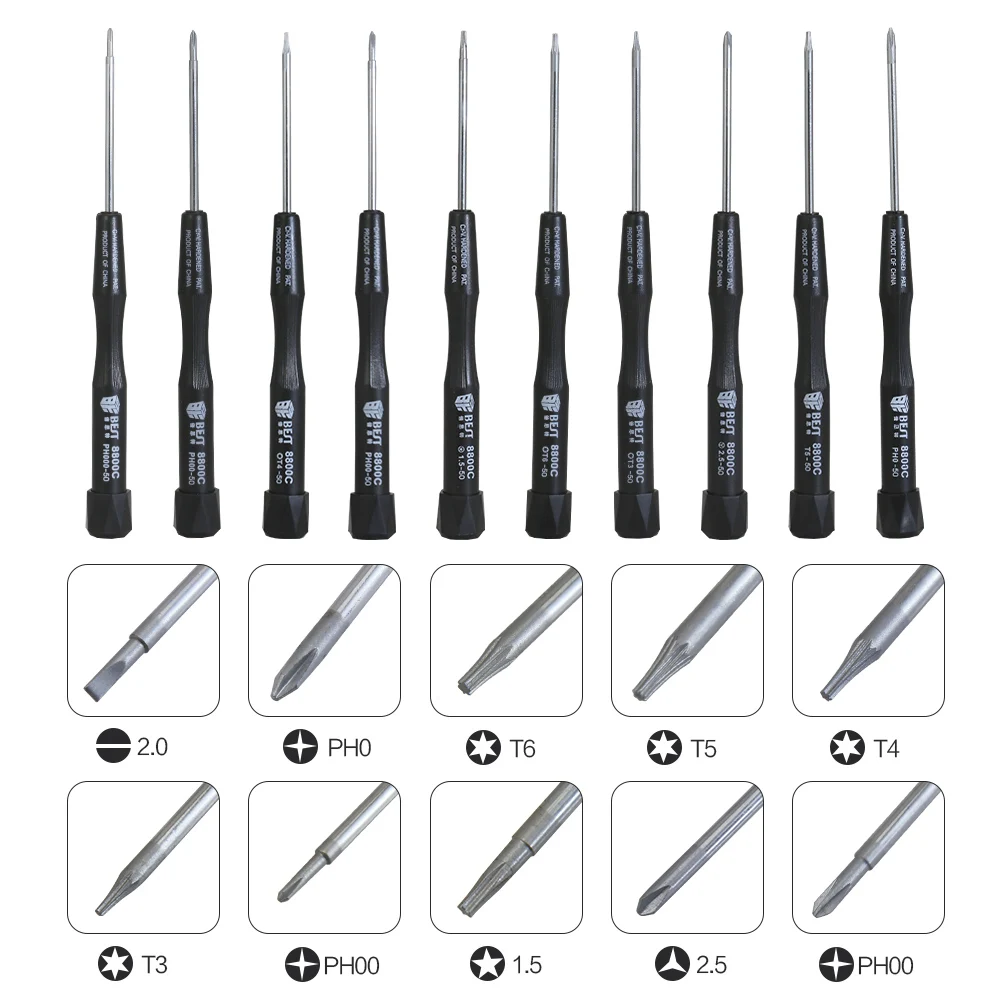 BST- 8800C 10 in 1 Magnetic Phillips Pentalobe Tri-wing Torx Screwdriver Set Repair Tool for PC Laptop Iphone Mobile Phone | Инструменты