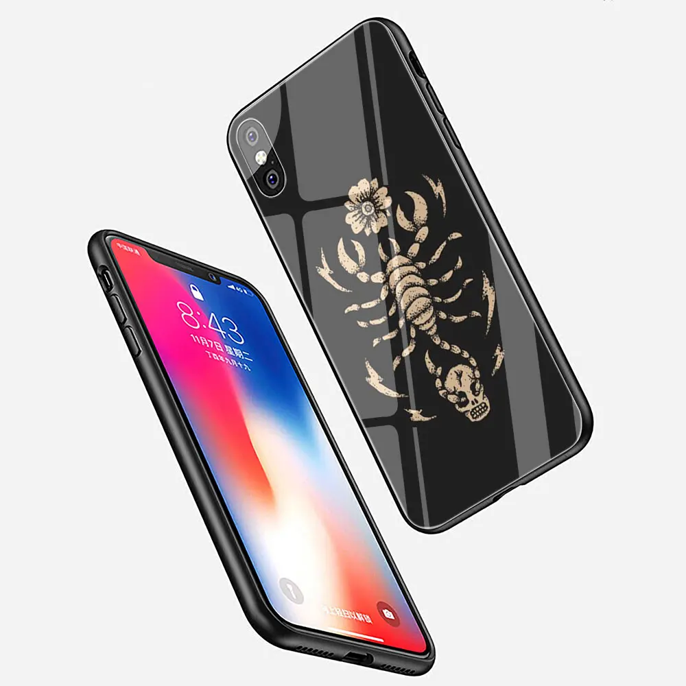 Чехол для телефона из закаленного стекла с изображением скорпиона краба Iphone SE 2020
