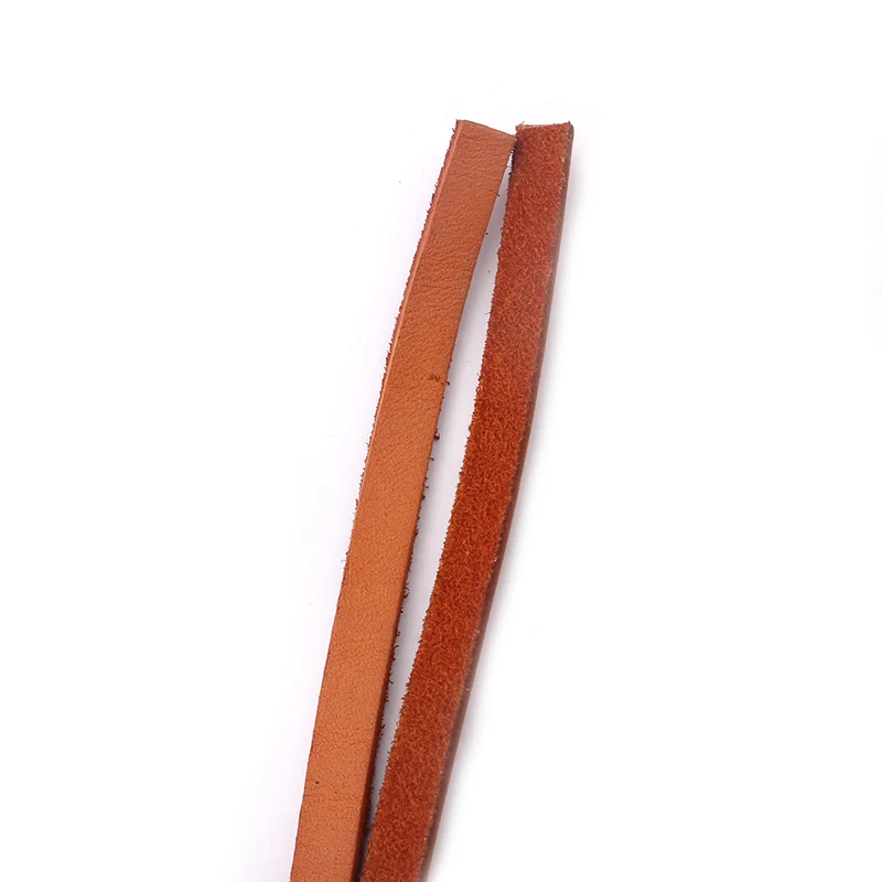 2 Meters Brown 7mm Flat Genuine Real Leather Cord String Lace Thong For Jewelry Making Findings | Украшения и аксессуары