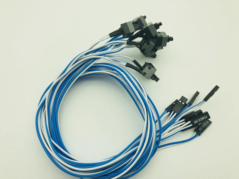 10 шт. 50 см 2Pin SW PC кабель питания вкл/выкл кнопка ATX компьютерный переключатель