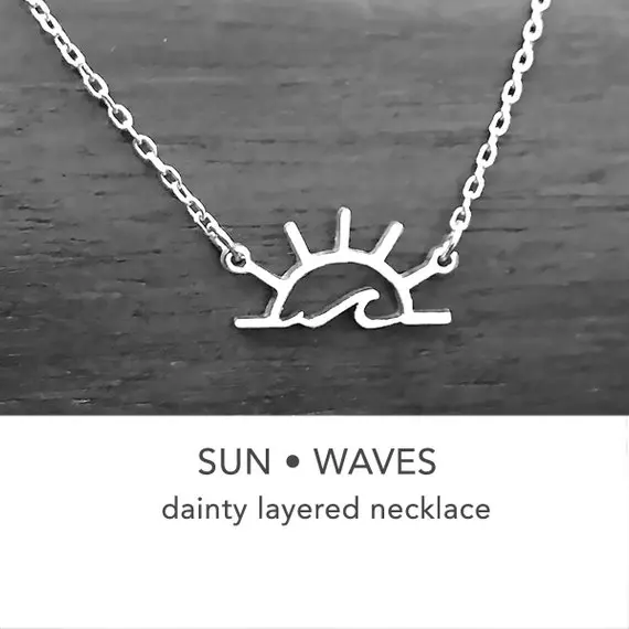 

50PCS Sunrise and Sunset Sun Necklace Cosmic Starry Sky Sunshine Charm Beach Ocean Sea Water Wave Outdoor Pendant Jewelry