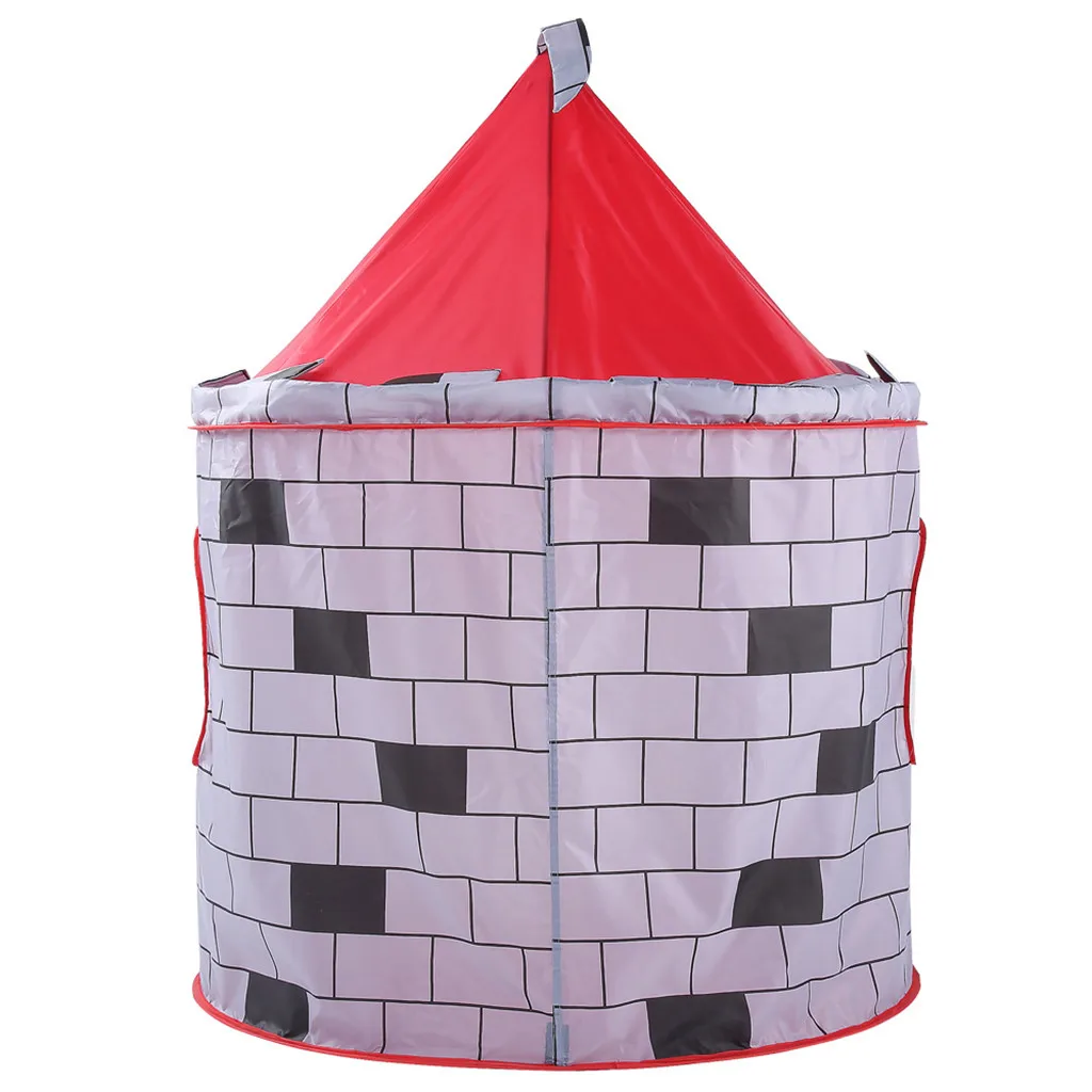 Folding Children Kids Play Knight Castle Tent In/Outdoor Toy House Boys Girls Kid Outdoor Camping Sunshade Beach