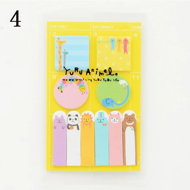 Mini yellow Мини Kawaii Кот панда блокнот для заметок клейкая бумага для заметок наклейки планировщик блокнот самоклеящийся милый Post It Note корейские канцелярские принадлежности - Цвет: Mini yellow