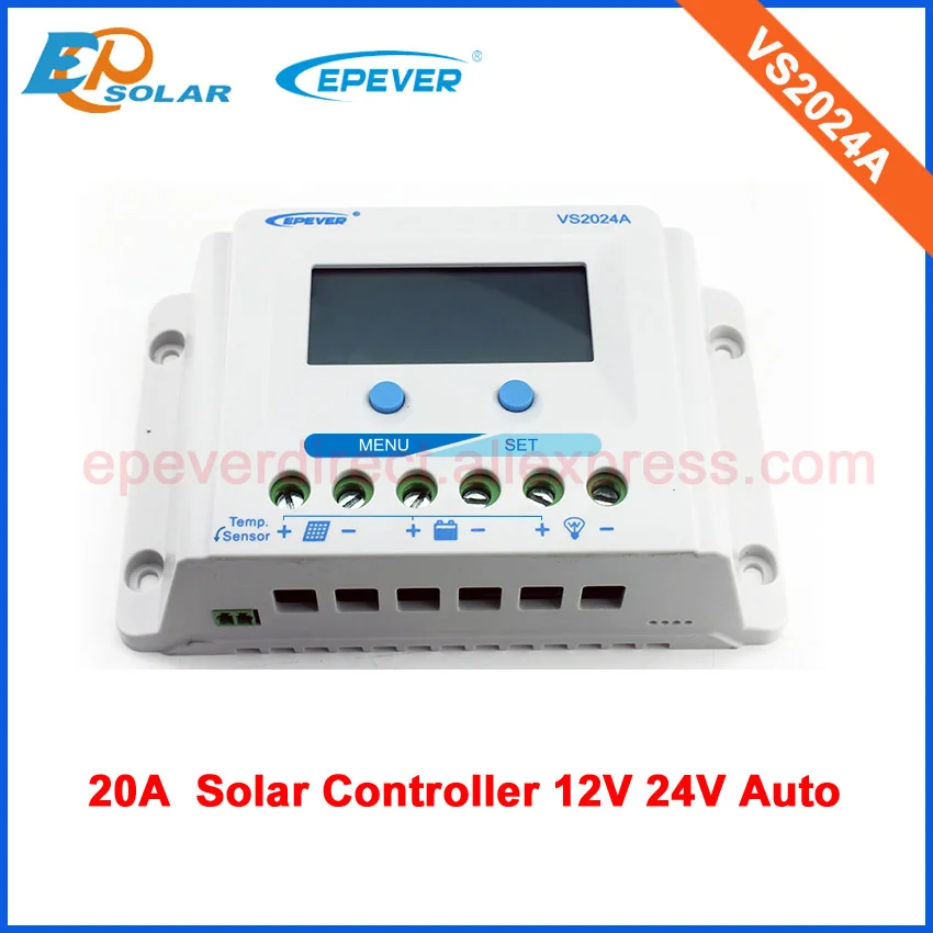 EPsolar солнечный регулятор PWM 20A VS2024A ЖК дисплей для 12В/24В Авто типа|solar regulator|pwm solarsolar