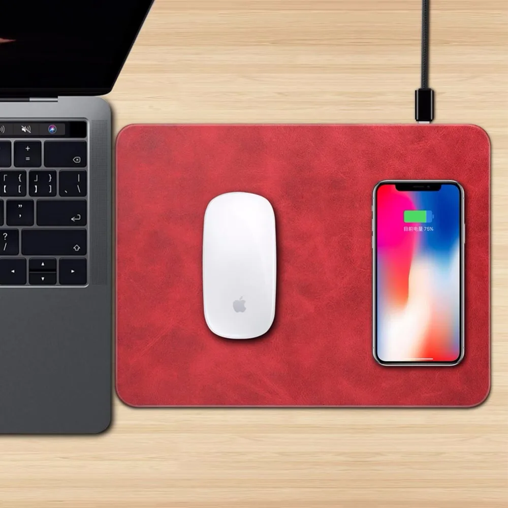 Qi Беспроводной Зарядное устройство коврик для зарядки мыши коврик для iPhone X, 8, 8 Plus, для Samsung S8 Plus S7 S6 Edge Note 8 Note 5