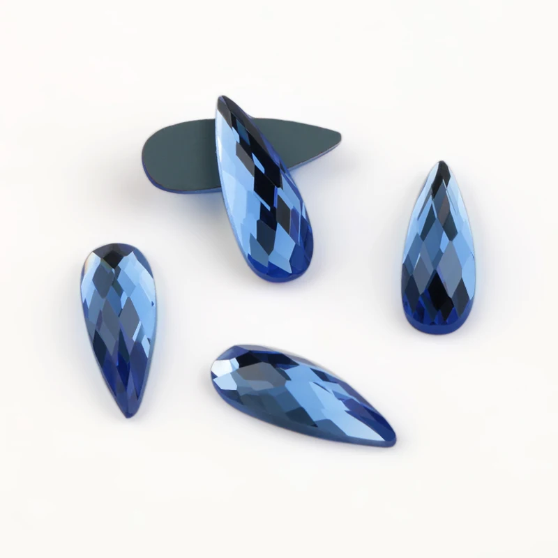 blue Dorisfanny Высокое качество 6*16 мм 48 шт./пакет падение горячей фиксации, плоская задняя часть, вставить Стразы с украшением в виде кристаллов Стекло камни для Костюмы украшения - Цвет: blue