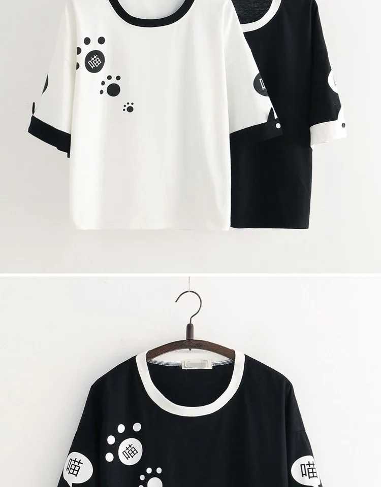 Mori women's Harajuku Kawaii футболка с графическим принтом летняя мягкая хлопковая Футболка для девочек футболка с коротким рукавом и принтом кота