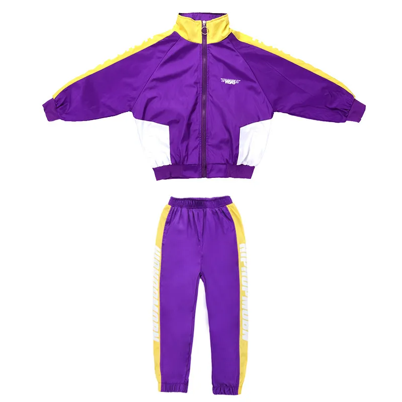 Purple Одежда для девочек-подростков комплекты одежды для мальчиков 14 лет одежда для подростков г. Детская одежда для девочек весенний спортивный костюм, комплект из 2 предметов с длинными рукавами - Цвет: Purple