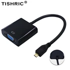 Кабель-адаптер TISHRIC Micro HDMI-VGA, преобразователь цифрового сигнала в аналоговый, разъем штырь-гнездо для проектора, ПК
