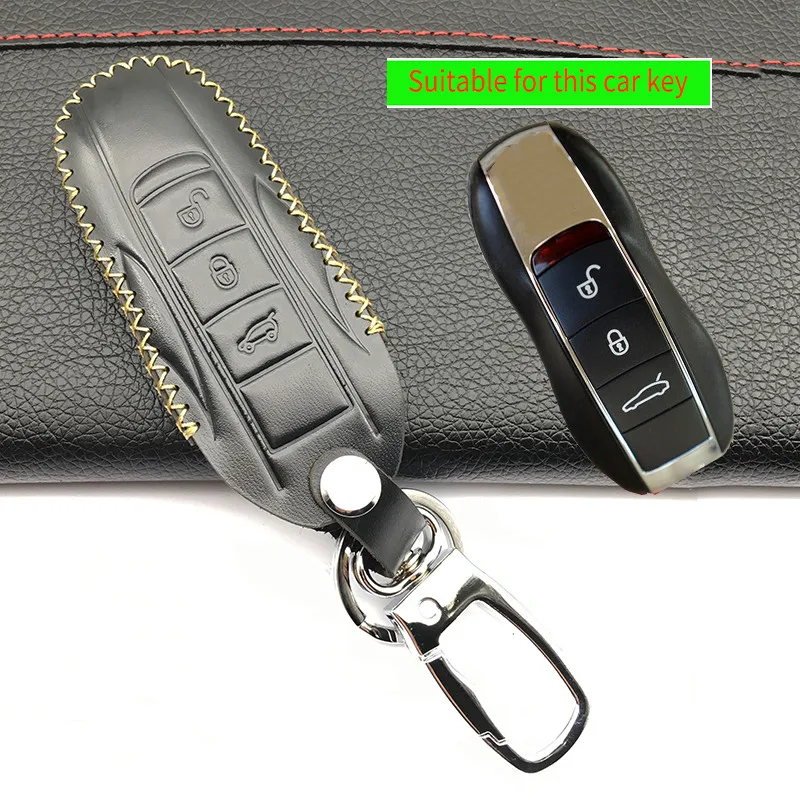 Верхний слой кожаный чехол для автомобильного ключа Porsche Cayenne 911 996 panamera macan boxster 986
