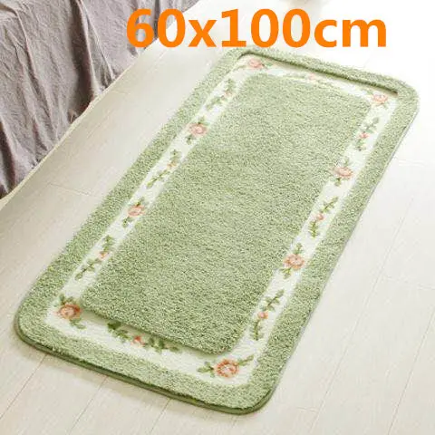 Green 60x100cm Высокое качество, коврик для ванной, туалет, Нескользящие, водопоглощающие коврики для ног, коврики для кухни, ванной комнаты, 1 шт., напольные ковры для гостиной - Цвет: Green 60x100cm
