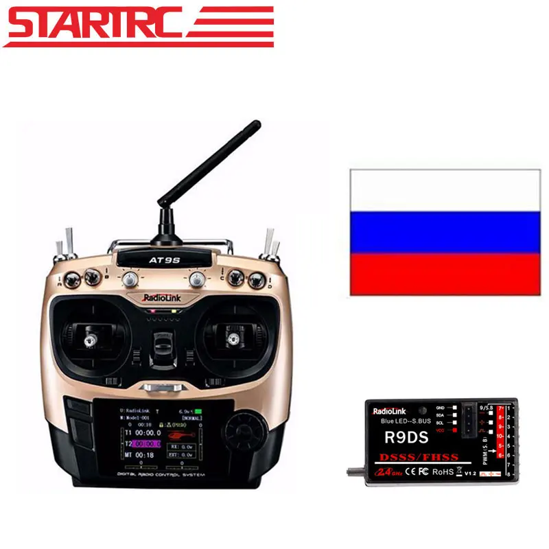 Передатчик STARTRC Radio Ink AT9S, 2,4 ГГц, 10CH, система дистанционного управления AT9, Модернизированная версия с R9DS приемником для радиоуправляемого дрона Heli