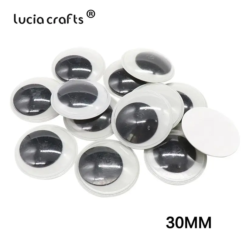 30mm 12pcs 5/7/8/10/12/15/20/25/30/35/40 мм Пластиковые волнистые игрушечные глаза для игрушек аксессуар(с самоклеющейся) K0804 - Цвет: 30mm 12pcs