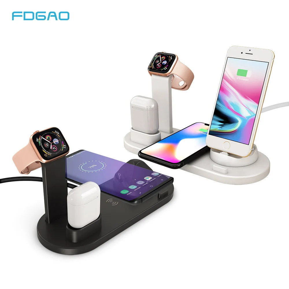 FDGAO зарядная док-станция Подставка держатель для AirPods Apple Watch быстрое зарядное устройство для iPhone 11 X XR XS MAX 8 7 Plus