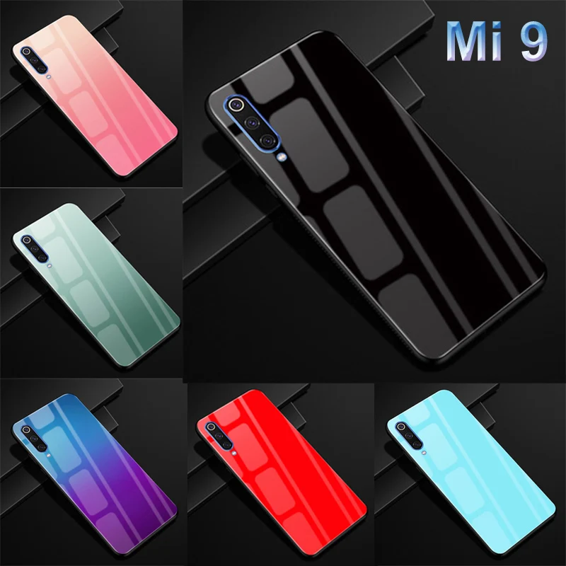 Для Xiaomi Mi 9 чехол градиентный твердый закаленное стекло задняя крышка для mi9