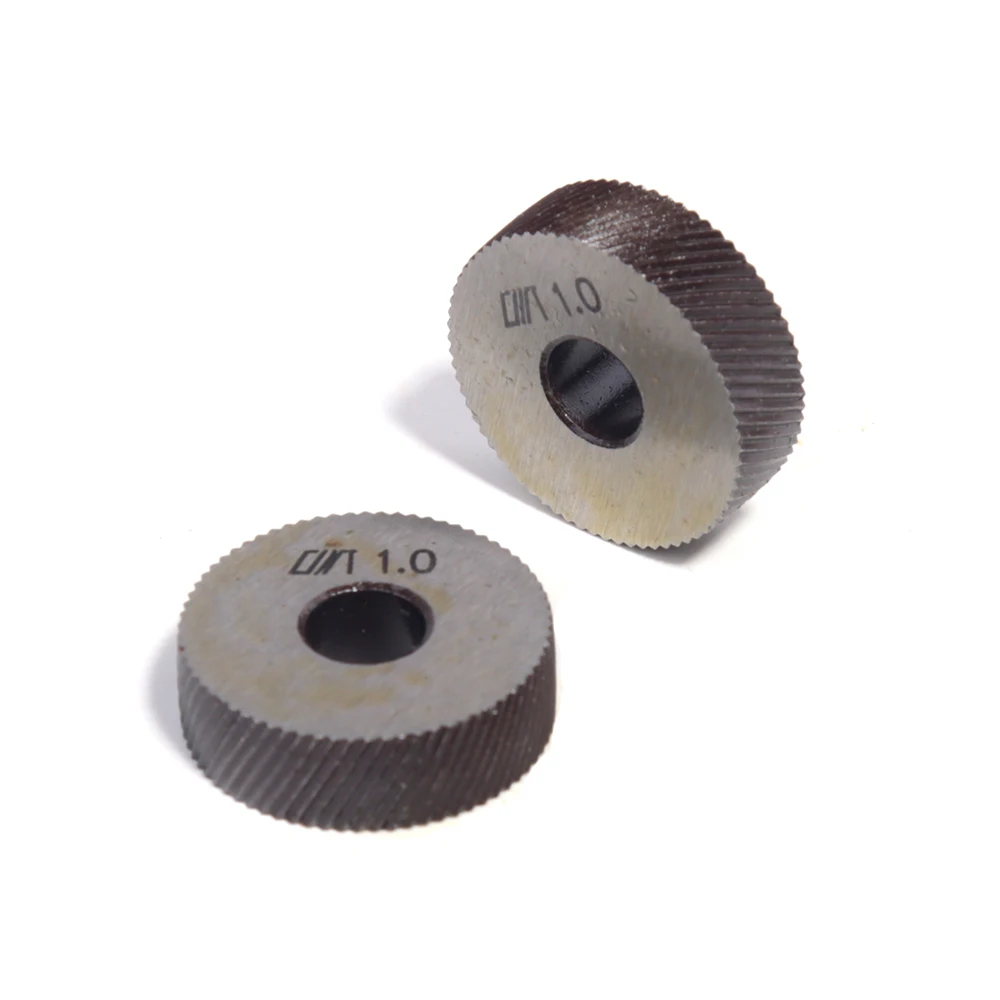 2PC Silver Steel Knurling Tool Diagonal Wheel Linear Knurl 1.0mm Pitch