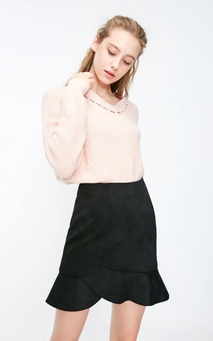Vero Moda Женская лепестковая подол замшевая юбка средней длины | 31831G501